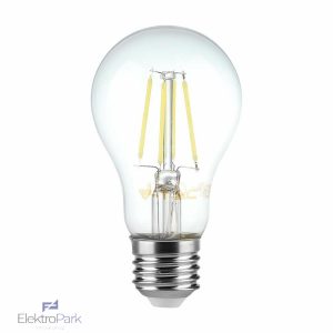 V-TAC 6W E27 meleg fehér filament A60 LED égő - SKU 214272