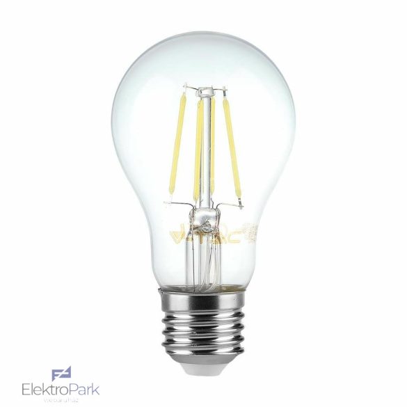 V-TAC 6W E27 természetes fehér filament A60 LED égő - SKU 214303