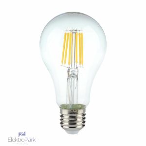 V-TAC 8W E27 meleg fehér dimmelhető filament A60 LED égő - SKU 212815