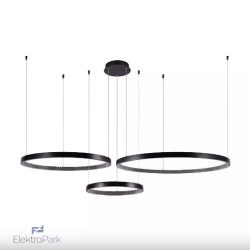   V-TAC 57W 3 darab körcsillár akril belsővel, fekete házzal, meleg fehér - SKU 10054