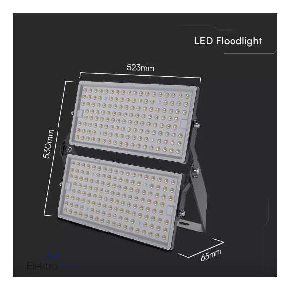 V-TAC PRO SHP 500W LED reflektor, 135 Lm/W, 1 méter kábel, hideg fehér - SKU 23617