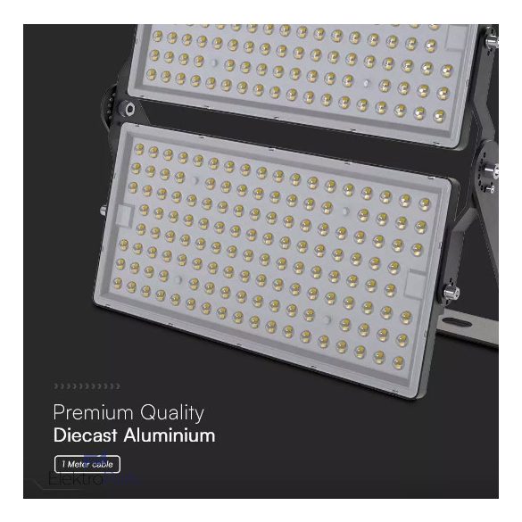 V-TAC PRO SHP 500W LED reflektor, 135 Lm/W, 1 méter kábel, hideg fehér - SKU 23617